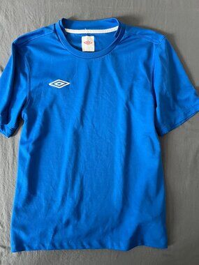 Blank Umbro Soccer Football Jersey Drifit Blue Men’s Large Blue Embroidered